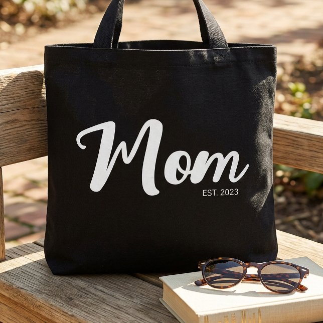 Mamma Estalished Ny Mamma Present Tygkasse (Mom Established New Mom Gift Tote Bag)