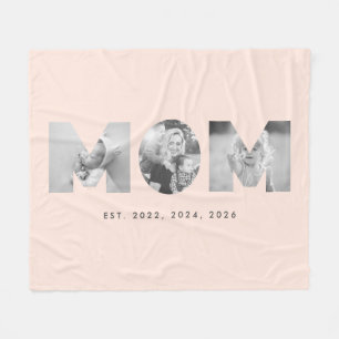 Mamma Estalished Pastell Peach Minimalistisk 3 Fot Fleecefilt