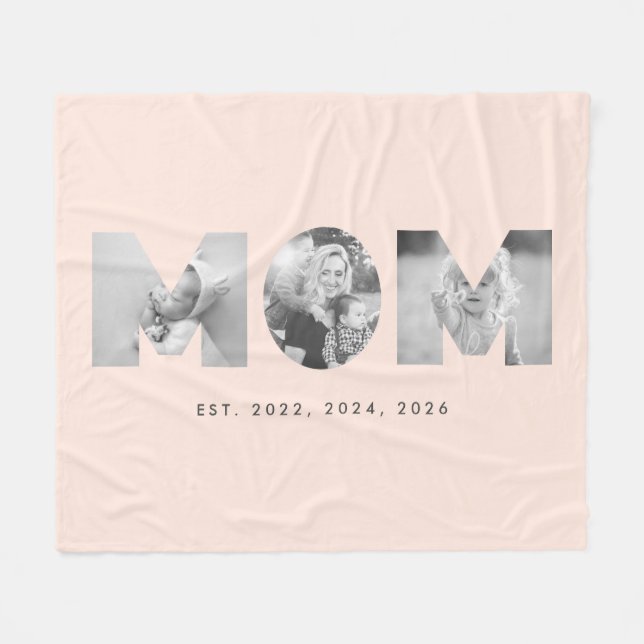 Mamma Estalished Pastell Peach Minimalistisk 3 Fot Fleecefilt (Framsidan (Horisontell))