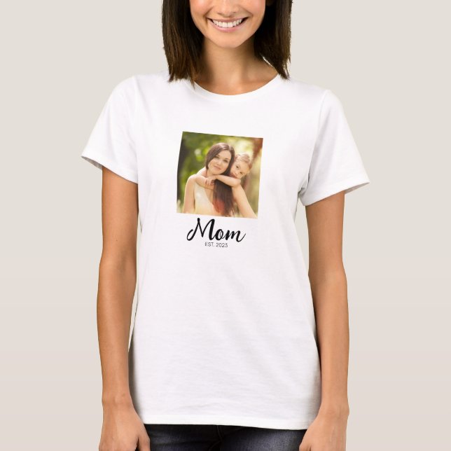 Mamma Estalished Script Foto  T Shirt (Framsida)