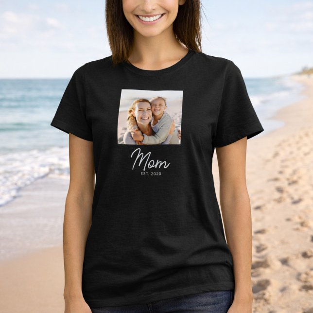 Mamma Estalished Script Foto T Shirt (Skapare uppladdad)