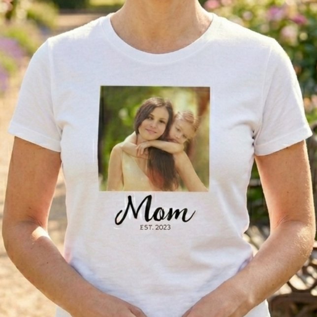 Mamma Estalished Script Foto  T Shirt (Skapare uppladdad)
