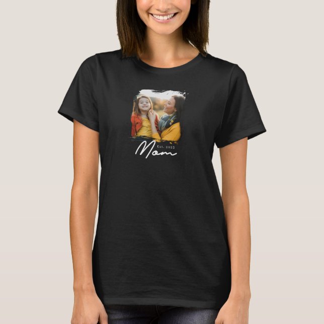 Mamma Estalished Script Foto T Shirt (Framsida)
