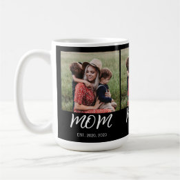 Mamma Estalished Script Svart 3 Foto Kaffemugg