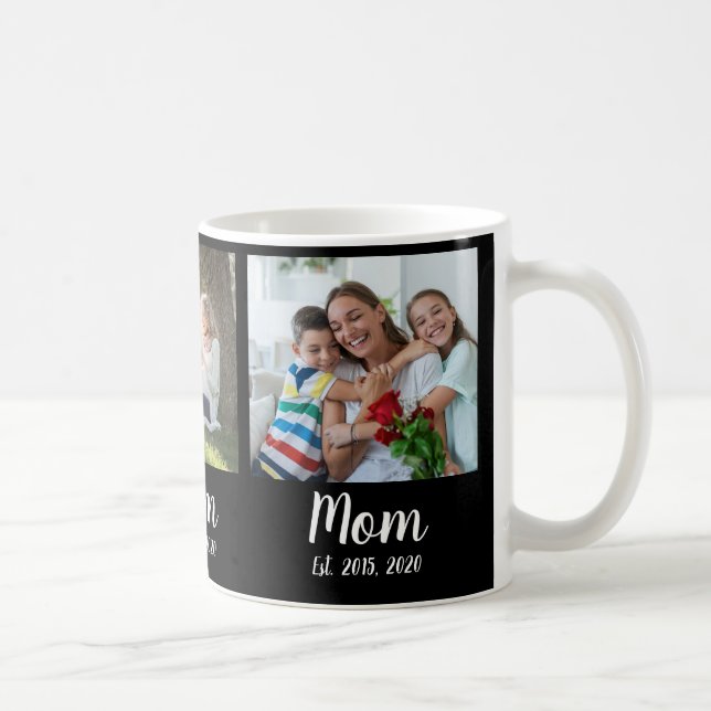 Mamma Estalished Script Svart 3 Foto Kaffemugg (Höger)