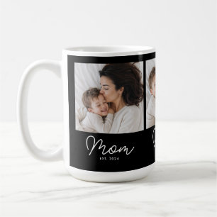 Mamma Estalished Script Svart 3 Foto Kaffemugg