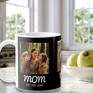 Mamma Estalished Script Svart 3 Foto Kaffemugg