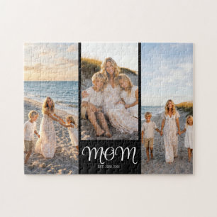 Mamma Estalished Script Svart 3 Foto Pussel
