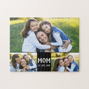 Mamma Estalished Script Svart 3 Foto Pussel