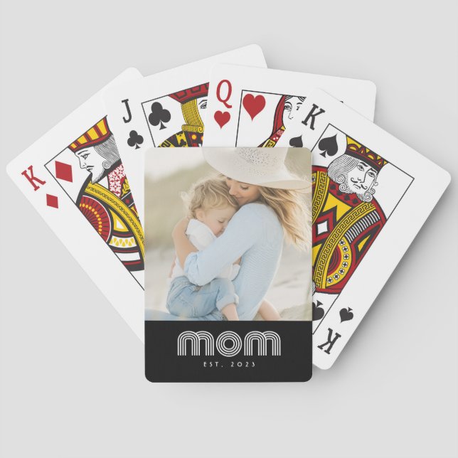 Mamma Estalished Script Svart Foto  Casinokort (Baksidan)