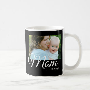 Mamma Estalished Script Svart Foto Kaffemugg