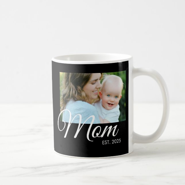 Mamma Estalished Script Svart Foto  Kaffemugg (Höger)