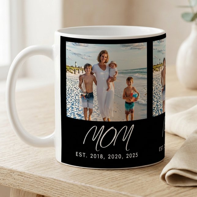 Mamma Estalished Script Svart Foto Kaffemugg (Skapare uppladdad)