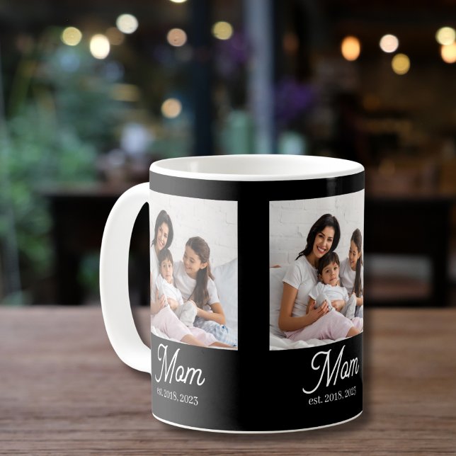 Mamma Estalished Script Svart Foto Kaffemugg (Skapare uppladdad)