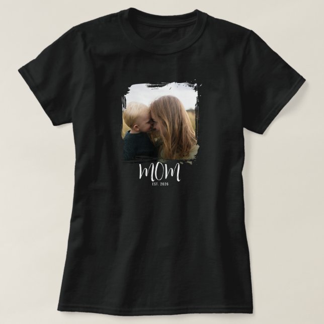Mamma Estalished Skrift Foto T-Shirt (Design framsida)