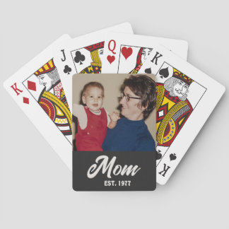 Mamma Estalished Skript Svart Foto Casinokort