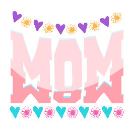 Mamma Estetisk Design Hjärtan Och Blommor T Shirt