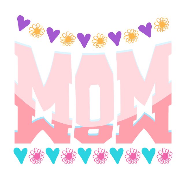 Mamma Estetisk Design Hjärtan Och Blommor T Shirt (Skapare uppladdad)