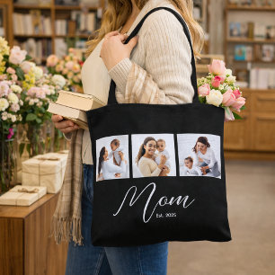 Mamma Estimerade Manus Svart Foto Tygkasse