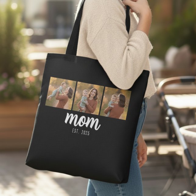 Mamma Etabl. Svart 3 Bilder Tygkasse (Skapare uppladdad)