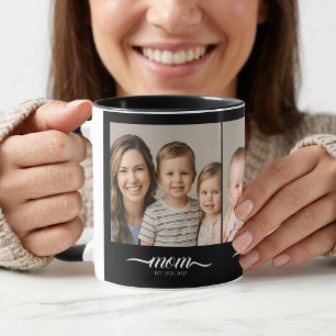 Mamma Etablade Elegan Script Font Svart 3 Foto Mugg