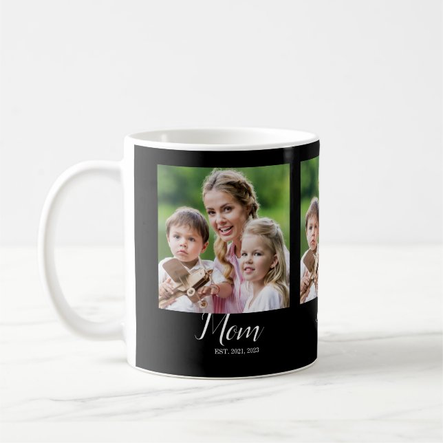 Mamma Etablade Skrift Svart 3 Foto  Kaffemugg (Vänster)