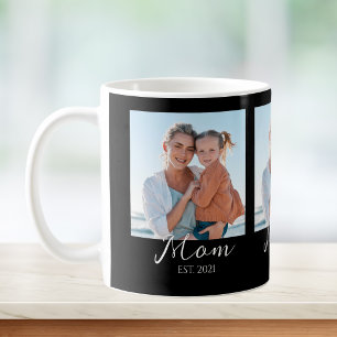 Mamma Etablade Skript Svart 3 Foto Kaffemugg