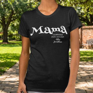 Mamma Etablerad Anpassat Barns Namn Ny Mamma T Shirt