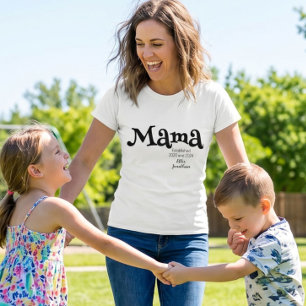 Mamma Etablerad Anpassat Barns Namn Ny Mamma T Shirt