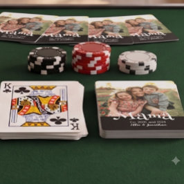Mamma Etablerad Foto Barn Namn Rolig Text Casinokort