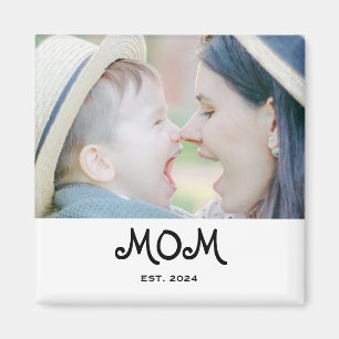 Mamma Etablerad Foto Gåva Magnet