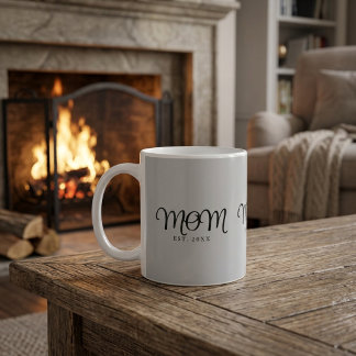 Mamma Etablerad Ny Mamma Gåva Svart Skrift Kaffemugg