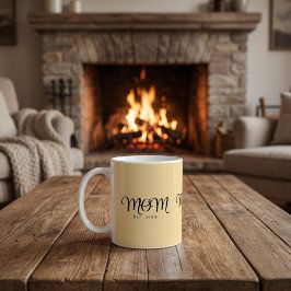 Mamma Etablerad Ny Mamma Gåva Svart Skrift Kaffemugg