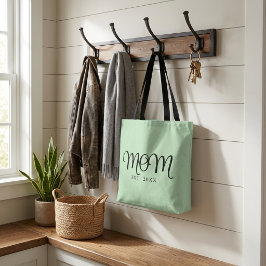 Mamma Etablerad Ny Mamma Gåva Svart Skrift Tygkasse