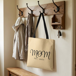 Mamma Etablerad Ny Mamma Gåva Svart Skrift Tygkasse