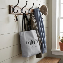Mamma Etablerad Ny Mamma Gåva Svart Skrift Tygkasse