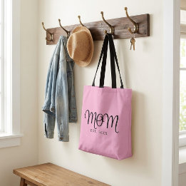 Mamma Etablerad Ny Mamma Gåva Svart Skrift Tygkasse