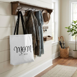 Mamma Etablerad Ny Mamma Gåva Svart Skrift Tygkasse