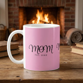 Mamma Etablerad Ny Mamma Gåva Svart Skript Kaffemugg