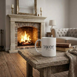 Mamma Etablerad Ny Mamma Present Svart Skrift Kaffemugg