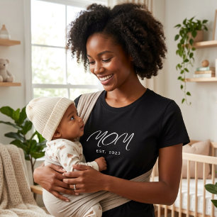 Mamma Etablerad Ny Mamma Present Svart T-Shirt