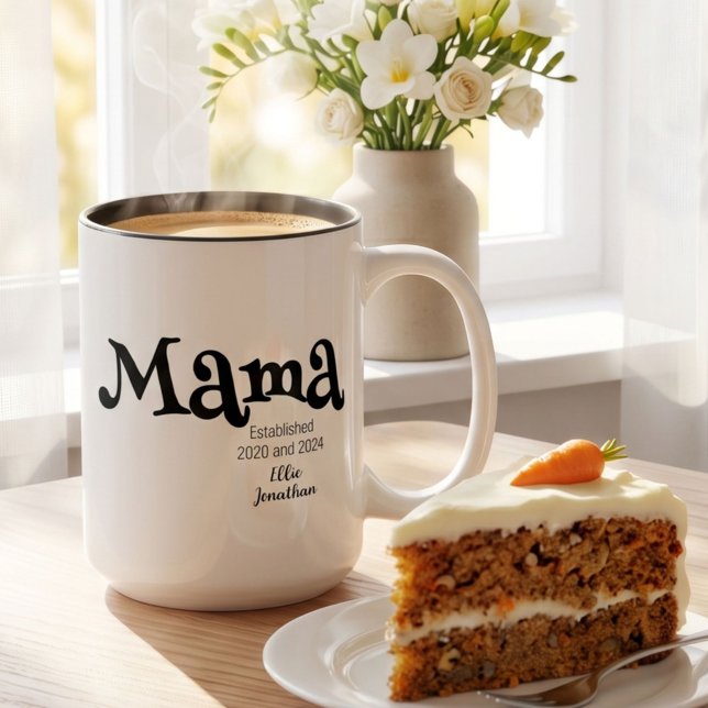 Mamma Etablerad Ny Mamma Present Två-Tonad Mugg (Skapare uppladdad)