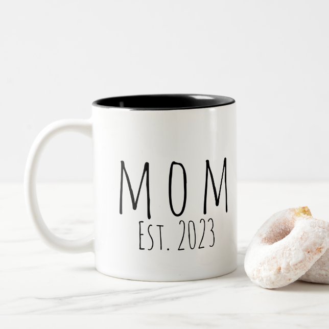 Mamma Etablerad Ny Mamma Present Vit  Två-Tonad Mugg (Med munk)