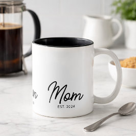 Mamma etablerad Ny mammappresent Två-Tonad Mugg