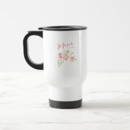 Mamma Etablerad  Rosa Blommigt Vattenfärg Resemugg