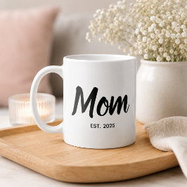 Mamma etablerad Svart Skrift Anpassbart År Kaffemugg