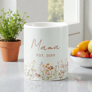 Mamma Etablerad Vildblomma Sälggrön Bebis-Babyshow Kaffemugg