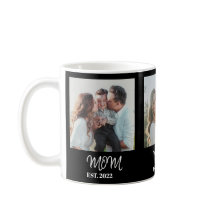 Mamma Etablerad, Vit Skrift, 3-Foto Kaffe Mugg