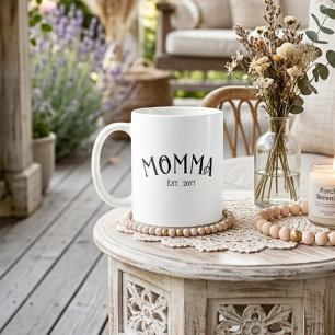 Mamma etablerade chic svart vit Ny mammappresent Kaffemugg