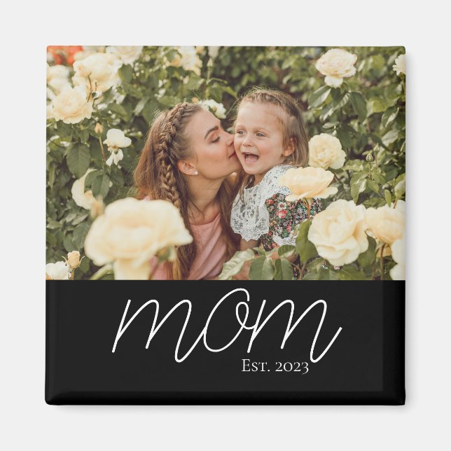 Mamma Etablerade Foto Mors Dag Magnet (Framsidan)